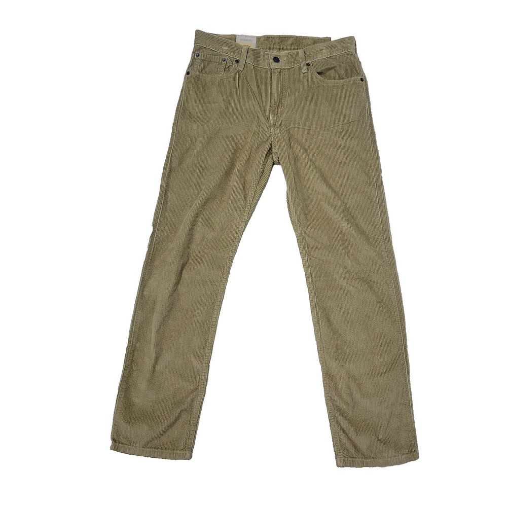 NWT Levis Mens 29x30 Beige Corduroy Pants Straight Leg Mid Rise